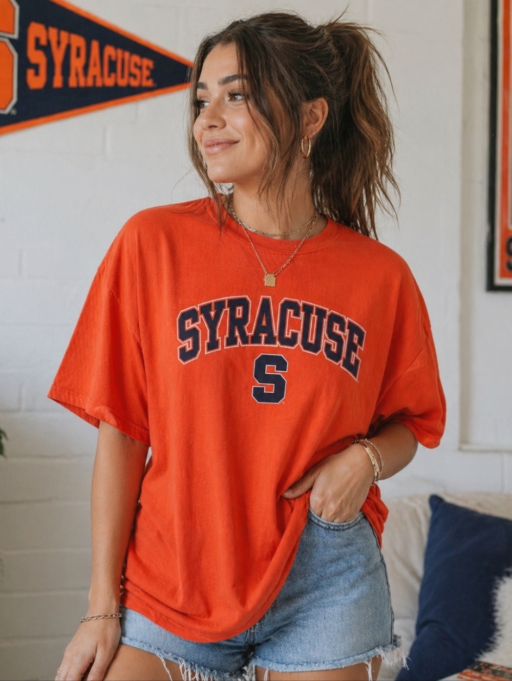 Syracuse Graphic Orange Crewneck Tee
